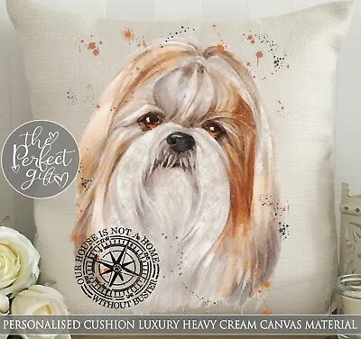 £19.99 • Buy Personalised Cushion Shih Tzu Dog Puppy Breed Funny Gift Pet Present Watercolour