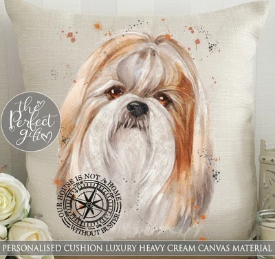 £19.99 • Buy Personalised Cushion Shih Tzu Dog Puppy Breed Funny Gift Pet Present Watercolour