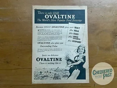 Vintage 1940's OVALTINE Food Beverage Drink Advertisement Confectionary Kitchen • $25