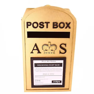 £27.60 • Buy Large Post Box, Royal Mail Design, Gold Or Silver 3mm MDF For Wedding Cards Etc.