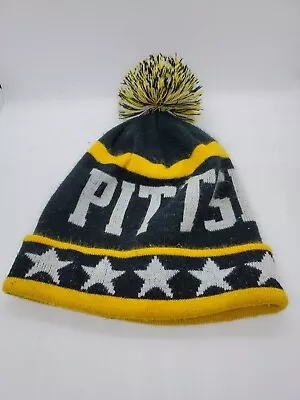 VINTAGE Pittsburgh Pom Pom Winter Beanie Cuffed Cable Knit Cap • $9.60