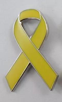 Sarcoma / Bone Cancer Yellow Awareness Ribbon Enamel Badge / Brooch.Charity. • £2.99