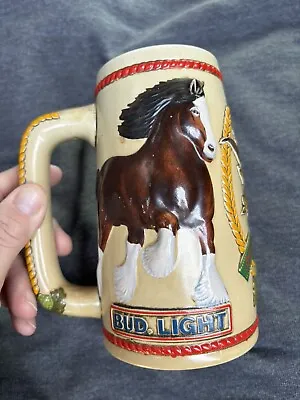 Anheuser Busch Vintage 1980’s  Stein Mug Bud Light Clydesdale Horse Ceramarte • $9.99