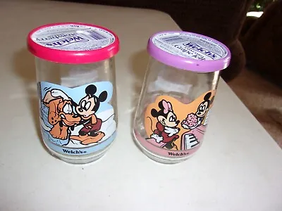 Vintage Welch's Walt Disney's  The Spirit Of Mickey  Jelly/jam Glasses 2 W/lids • $6.99