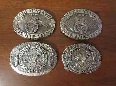 Iowa Minnesota ~ State Seal / Great State Of / Etc. ~ ADM Brass Belt Buckle • $35