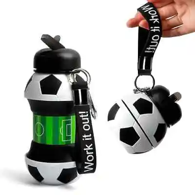 RoyalSipp| Travel Silicone Football Water Bottle Sports DrinkWare Soccer Bottle • £9.99