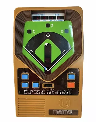 Baseball Handheld Electronic Game Retro Mattel Classic Tested Sounds Lights • $12