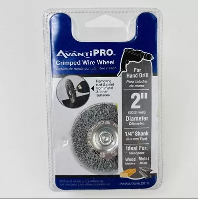 AvantiPro Crimped Wire Wheel For Hand Drill 2  Diameter 1/4 Shank PWW020WHLD01G • $8.99