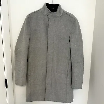 Zara Full Zip Coat Classic Casual Light Gray Color Side Pockets Size M Men’s • $49.99