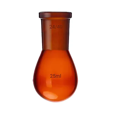 24/40 Amber Glass Recovery Flask Lab Brown Kjelda Bottle Lab Chemistry Glassware • $26.99