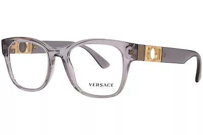 Versace VE3314 593 Eyeglasses Men's Transparent Grey Full Rim Square Shape 54mm • $99.95