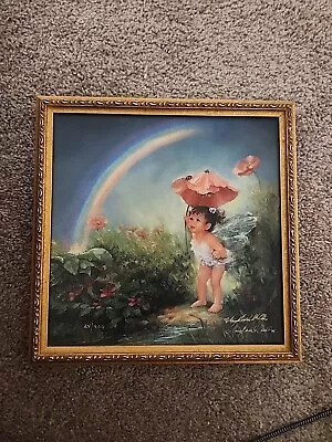 MARY BAXTER ST CLAIR “Under The Rainbow Pixie OilSign Framed Canvas Print 24/900 • $244.99