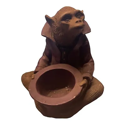 Vintage Resin Monkey  Statue Nut Candy Dish Bud Planter C1 • $59.99