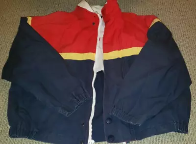 Vintage Nautica Primary Colors Windbreaker Jacket Hong Kong Large Combed Cotton • $34.99