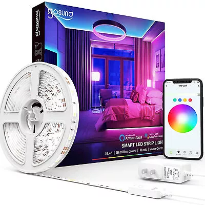 Music Sync Smart Wifi LED Strip Lights 5050 RGB Work W/ Alexa Google App Control • $8.99