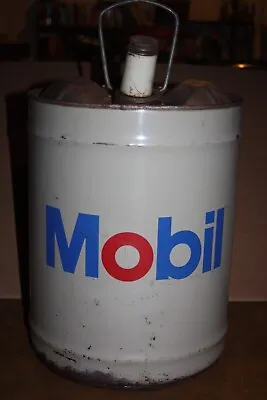 Vintage Mobil Regular 30  Empty 5 Gallon Metal Oil Can W/ Spout • $89.99