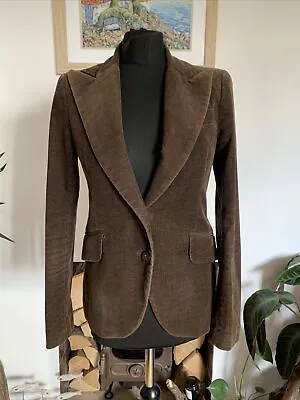 Vintage ZARA Brown Corduroy Boyfriend Jacket Blazer Size 36 S-M Cord • £39.99