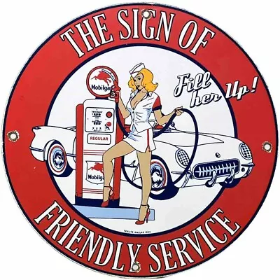 Vintage Mobilgas Special Porcelain Gas Station Sign Mobil Pegasus Gasoline Oil • $116.38