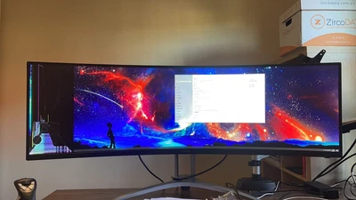 $400 • Buy AOC Agon 49” Curved Gaming Monitor  Adaptive Sync Corner Cracked