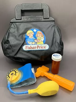 1987 Vintage Fisher Price Medical Kit Doctor Nurse Bag Play Set And Doctor Kit • $20