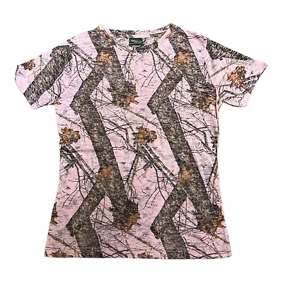 Women's Mossy Oak Break-Up Short Sleeve Burnout Crew Neck Shirt (Pink) • $9.99