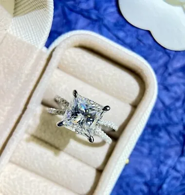 2.90Ct Princess Cut Lab-Created Diamond Engagement 14k White Gold Finish Ring • $81.55