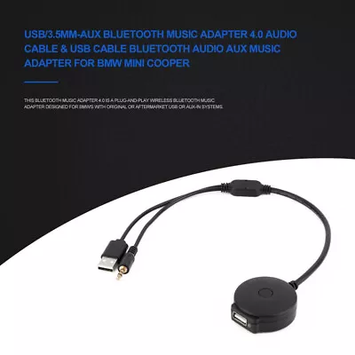 Universal Car Bluetooth4.0 Audio AUX USB Music Adapter Cable For BMW Mini Cooper • $16.18