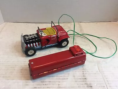 Vintage Marx Red Devil Tin Litho Hot Rod Car Battery Remote  Control Toy Rare • $379