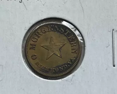 1870s Richmond Virginia VA O. Morgenstern 5 Cents Trade Token - Rulau Ri-Va-A9 • $100