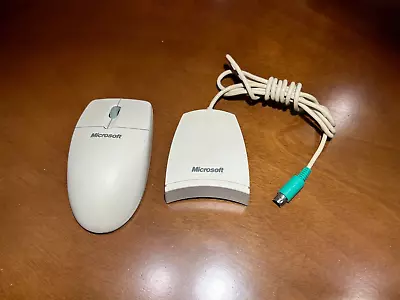 Vintage Microsoft Cordless Wheel Mouse Serial Ps2 With Wireless Digital Receiver • $20