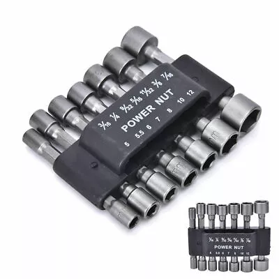 14pc Power Nut Driver Set Dual Metric MM Standard SAE 1/4  Shank Black 14 Piece • $7.88