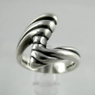 Kabana Sterling Silver Ridged Wave Shape Band Ring 925 Size 6.25 Weighs 4.3g • $38