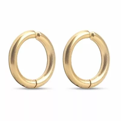 Stainless Steel Clip On Non-Piercing Fake Hoop Earrings For Women Men 10mm 12mm • $4.05