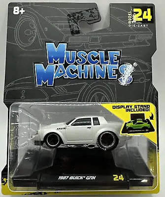 Muscle Machines 1:64 1987 Buick Gnx Pearl White W/ Stand Diecast Model Sealed!!! • $9.99