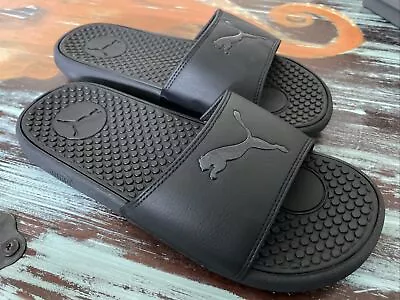 $34.40 • Buy PUMA Cool Cat Size 10 Black / Black With Cool Cat Logo Women Slide Sandals NEW