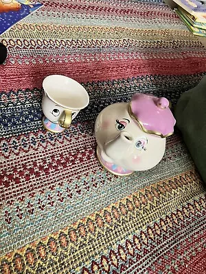 Disney Mrs Potts Tea Pot With Chip Tea Cup • £25