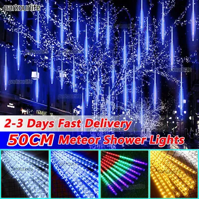 50CM LED Meteor Shower Rain Lights Connectable Christmas Wedding Tree Decoration • £3.59