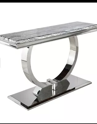 Marble Console Table Chrome Base REDUCED RRP £300 • £275