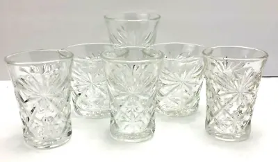 Vintage Anchor Hocking EAPC Flared Glass Juice Tumbler Old Fashion Set Of 6 • $23.09