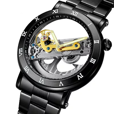 Luxury Relojes Hombre Water Resistant Skeleton Automatic Men's Watch • $49.99