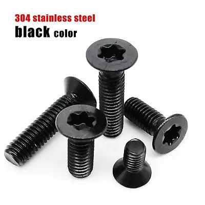 M2-M8 Black 304 Stainless Steel Six-Lobe Torx Head Flat Countersunk Screw Bolt • £2.27