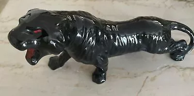 Vintage MCM Stalking Black Panther Jaguar 12  Ceramic Figure Damaged See Photos • $15.55