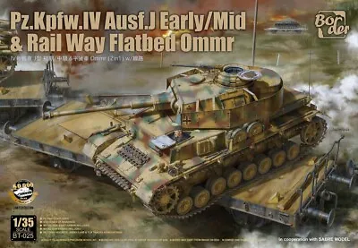 Border BT-025 1/35 German Pz.Kpfw.IV Ausf.J Early/Mid & Rail Way Flatbed Ommr • $39.98