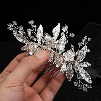 £6.99 • Buy Ladies Silver Bridal Jewellery Bridal Hairpiece Bridesmaid Hair Comb Hair Jewels