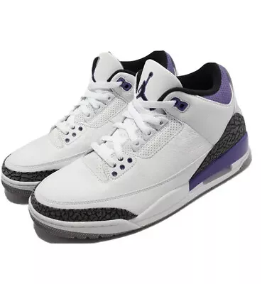 $299.99 • Buy Nike Air Jordan 3 Retro Dark Iris White Purple Men AJ3 Size US 9 CT8532-105