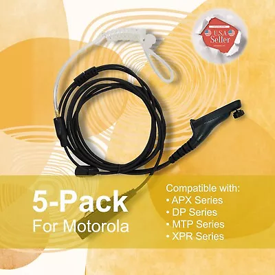 5x  Acoustic PTT 2-Wire Earpiece For Motorola Radios MTP850S APX4000 XPR7550 • $108