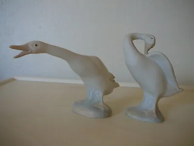 Lot Of 2 Vintage Lladro Porcelain Duck Geese Figurines-Hand Made In Spain. • $14.99