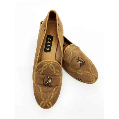$65 • Buy Zalo Womens Brown Slip On Flat Shoes Monkey Embroidered Size 8 1/2 M