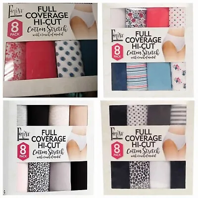 Felina Lingerie Full Coverage Hi-Cut Cotton Stretch Brief Modal 8 Pack S M L • $23