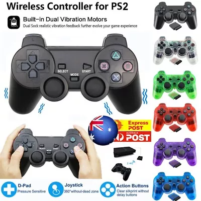 Wireless Game Controller Dual Vibration Gamepad For PlayStation2 PS2 TV Box AU • $16.99